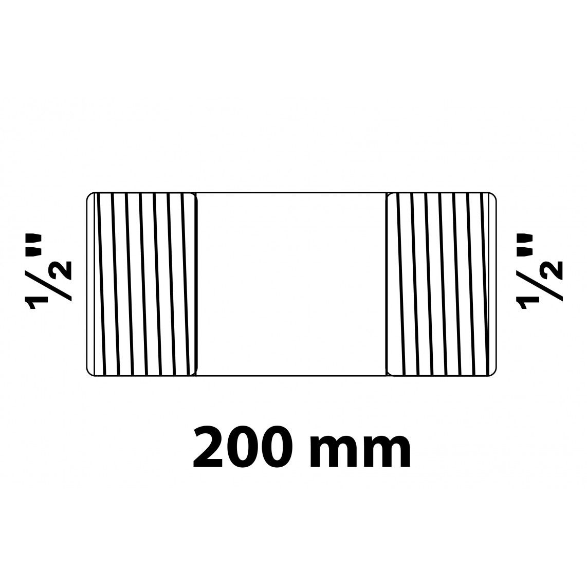 989821755 Barrel nipple, malleable galvanized, 1/2" x 200 mm vue 2