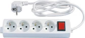 Multiprise 4 x 10 / 16A avec câble de 1.5m et interrupteur