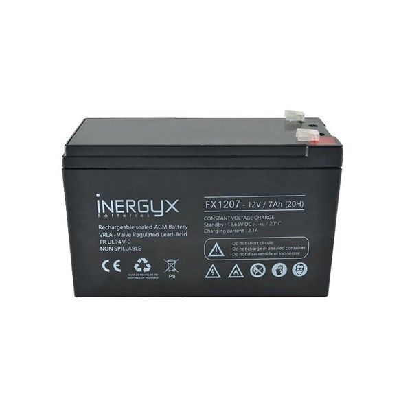 Batterie rechargeable flamme retardante Pb / acide scellée - 12Vdc / 7Ah 1.7A 151 x 100 x 65mm 2.5kg
