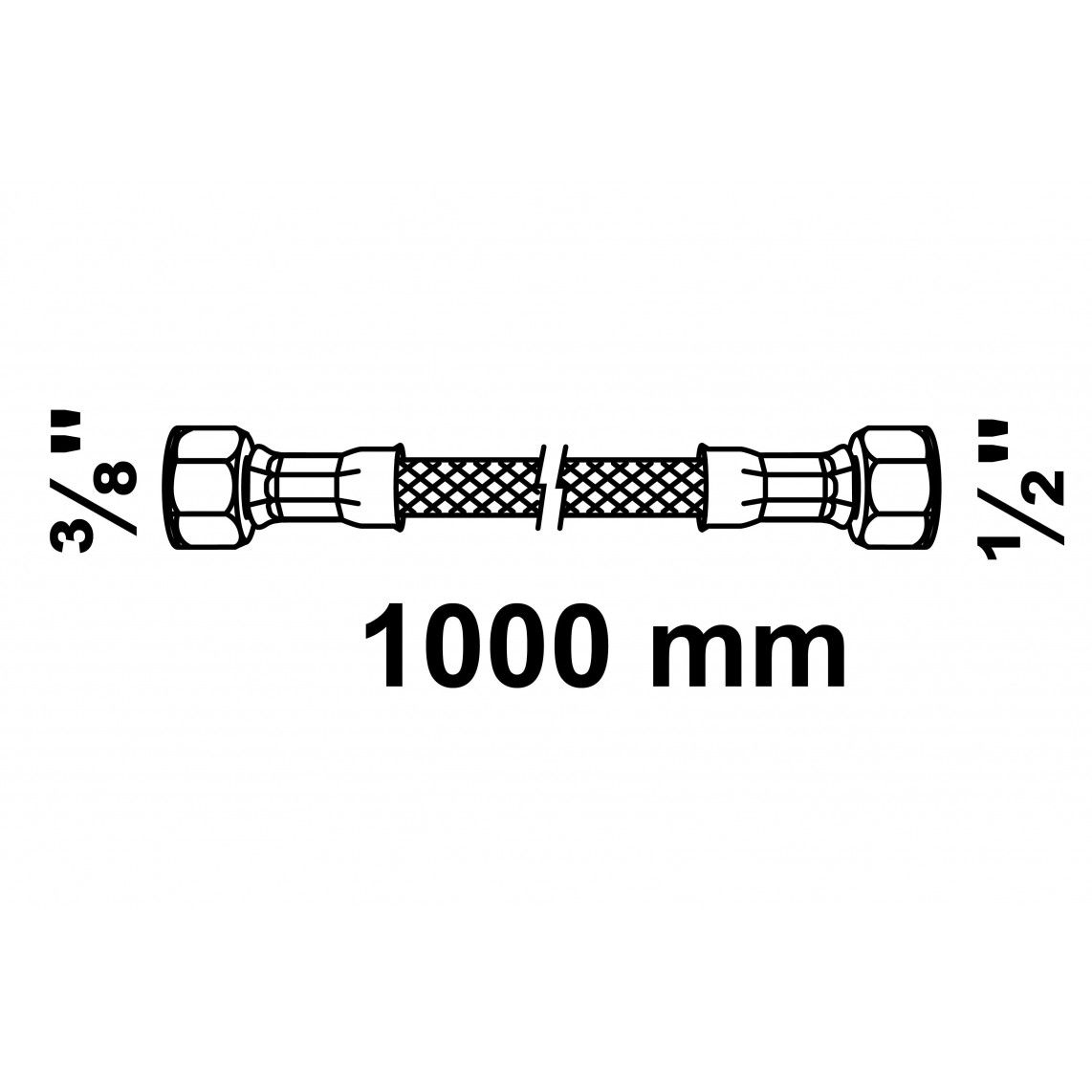 98628055 Flexaansluitslang 1000 mm, 1/2"BI x 3/8"BI vue 2