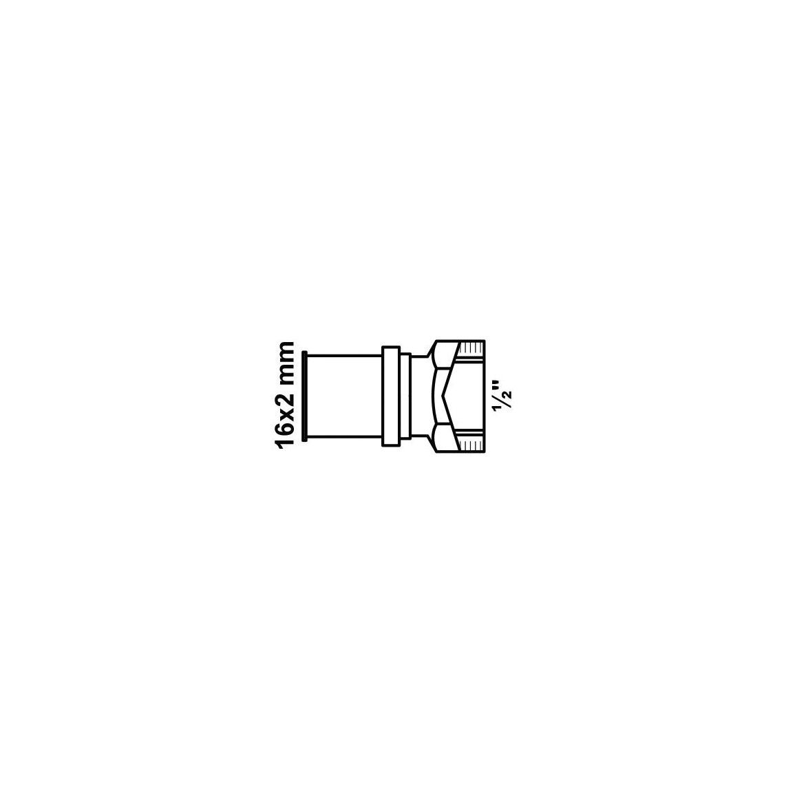 988713155 Transition piece, brass, bank, 16 mm x 1/2" female, press fitting for multilayer pipe vue 4