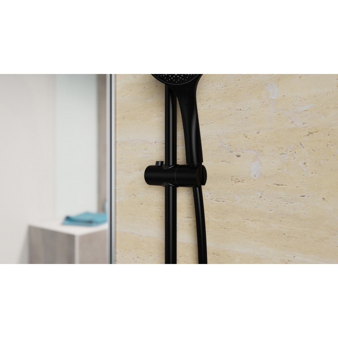 64996 CAPRI Shower rail set, black matt vue 9