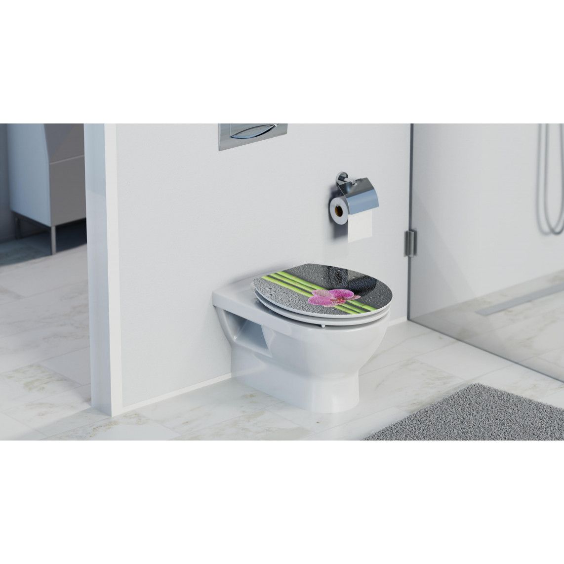 80521 MDF HG Toilet seat ASIA, with soft close vue 10
