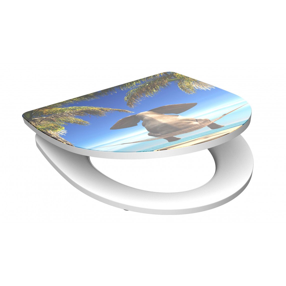 82580 Duroplast HG Toilet seat HAPPY ELEPHANT, with soft close and quick release vue 2