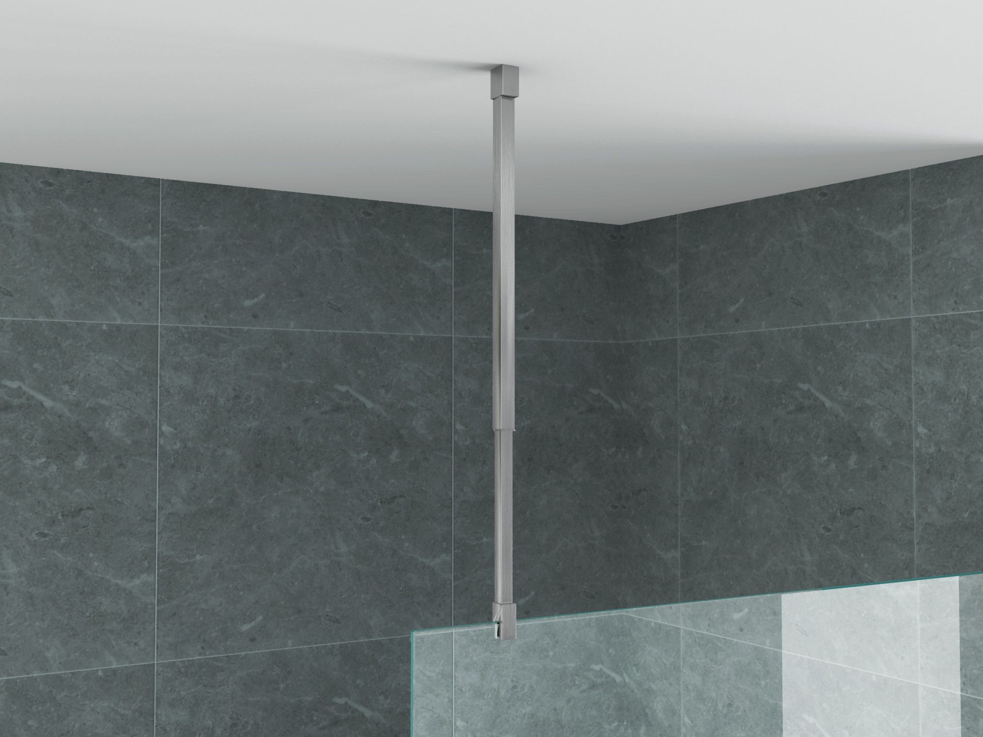 ALONI SUPPORT PLAFOND - RÉGLABLE - 43-80 CM - ACIER INOX BROSSÉ vue 3