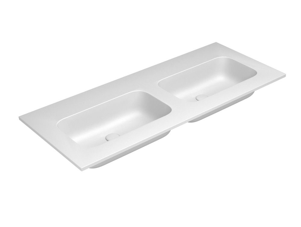 Van Marcke BY Falper Fin Tablette Double 2LAVABOS L1205XW505XH143MM Blanc Mat