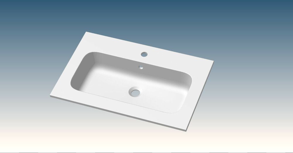 Van Marcke Paco Tablette 1LAVABO Intégré 1 Trou 700×15×460MM Blanc Brillant