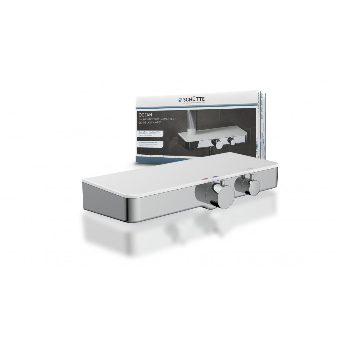 60535 OCEAN Thermostatische douchekraan, chroom/wit, met planchet vue 7