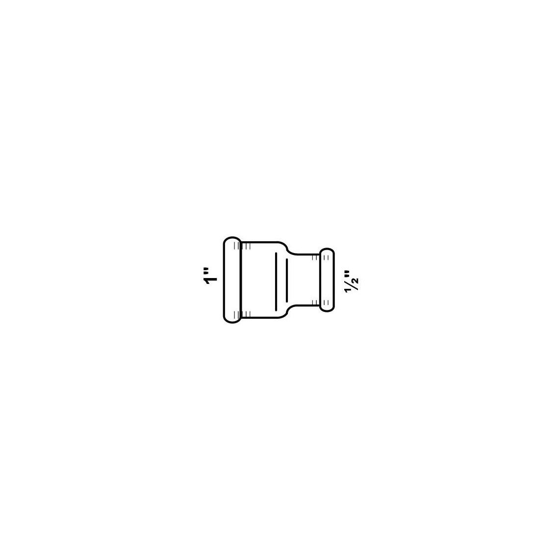 98937434 MS verloopsok, blanco, 1"BI x 1/2"BI vue 2
