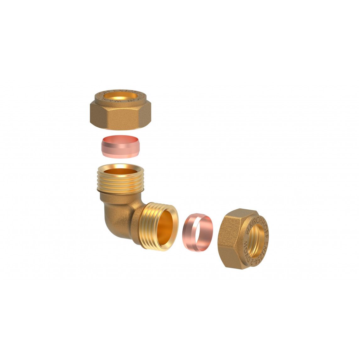 989451417 LT coude 90°, vierge, 22 mm, raccord à serrer pour tube en cuivre vue 3
