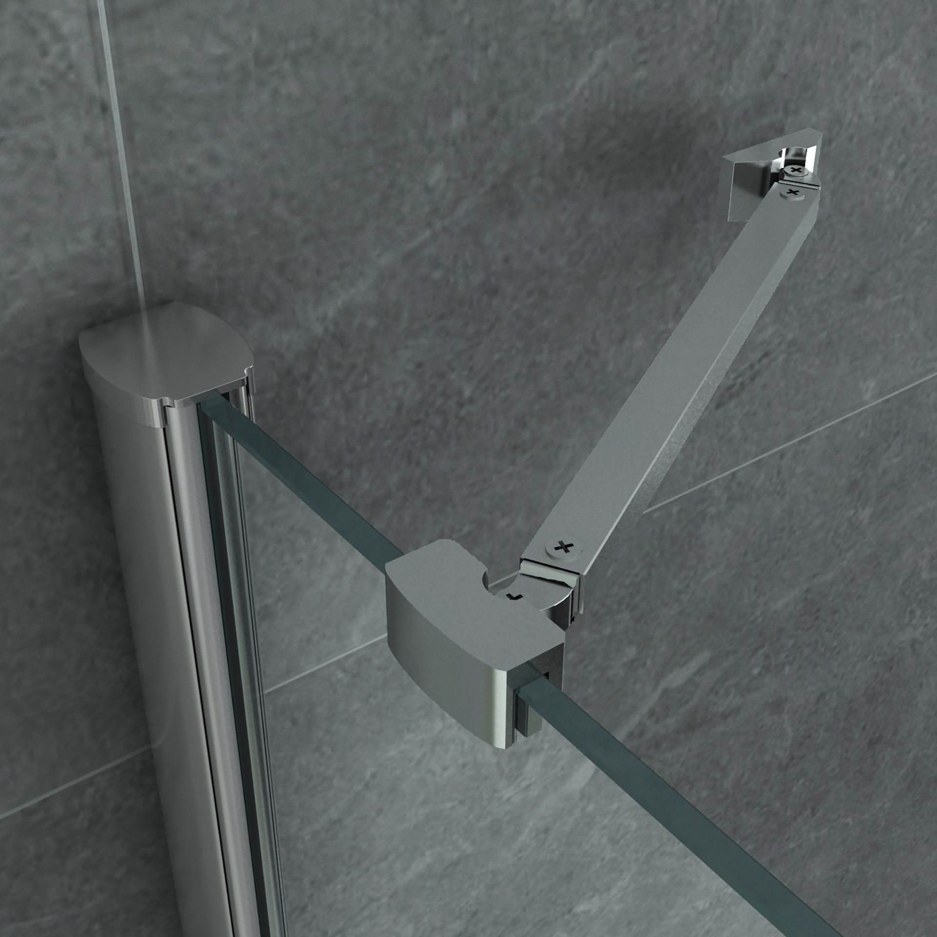 ALONI CABINE DE DOUCHE U - 2 PORTES PIVOTANTES ET 2 PAROIS LATÉRALES - 900 X 900 X1950 MM - CHROME - VERRE CLAIR vue 4