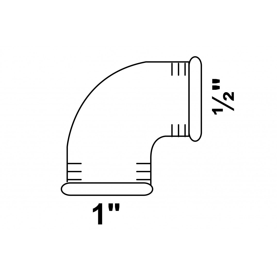 989717055 GI verloop knie 90°, gegalvaniseerd, 1"BI x 1/2"BI, (90) vue 2
