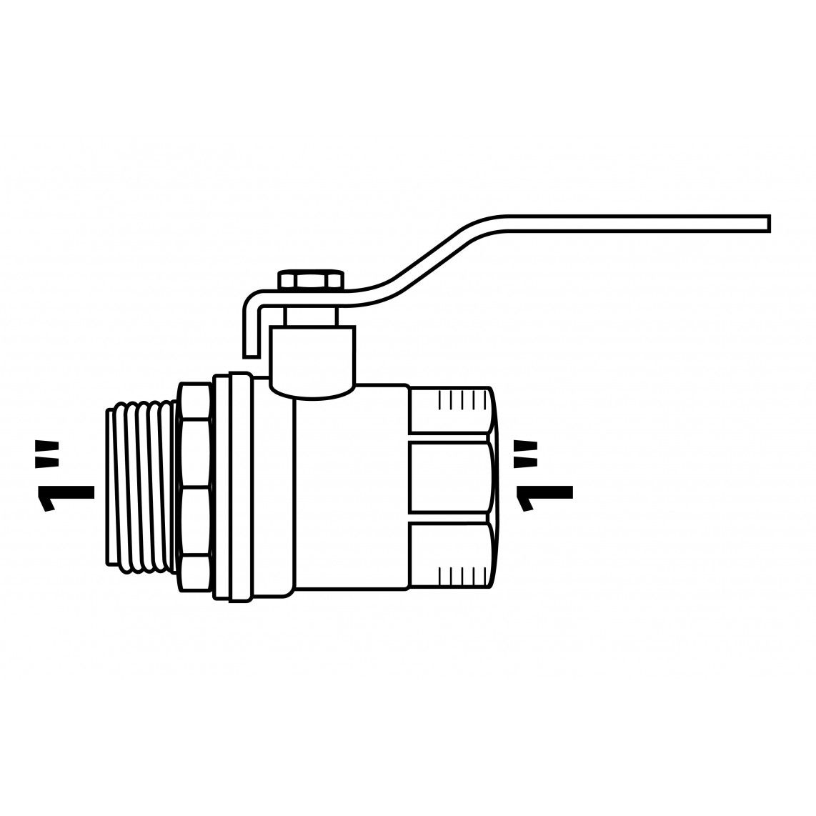 988596813 Ball valve, nickel, 1" female x 1" male vue 2