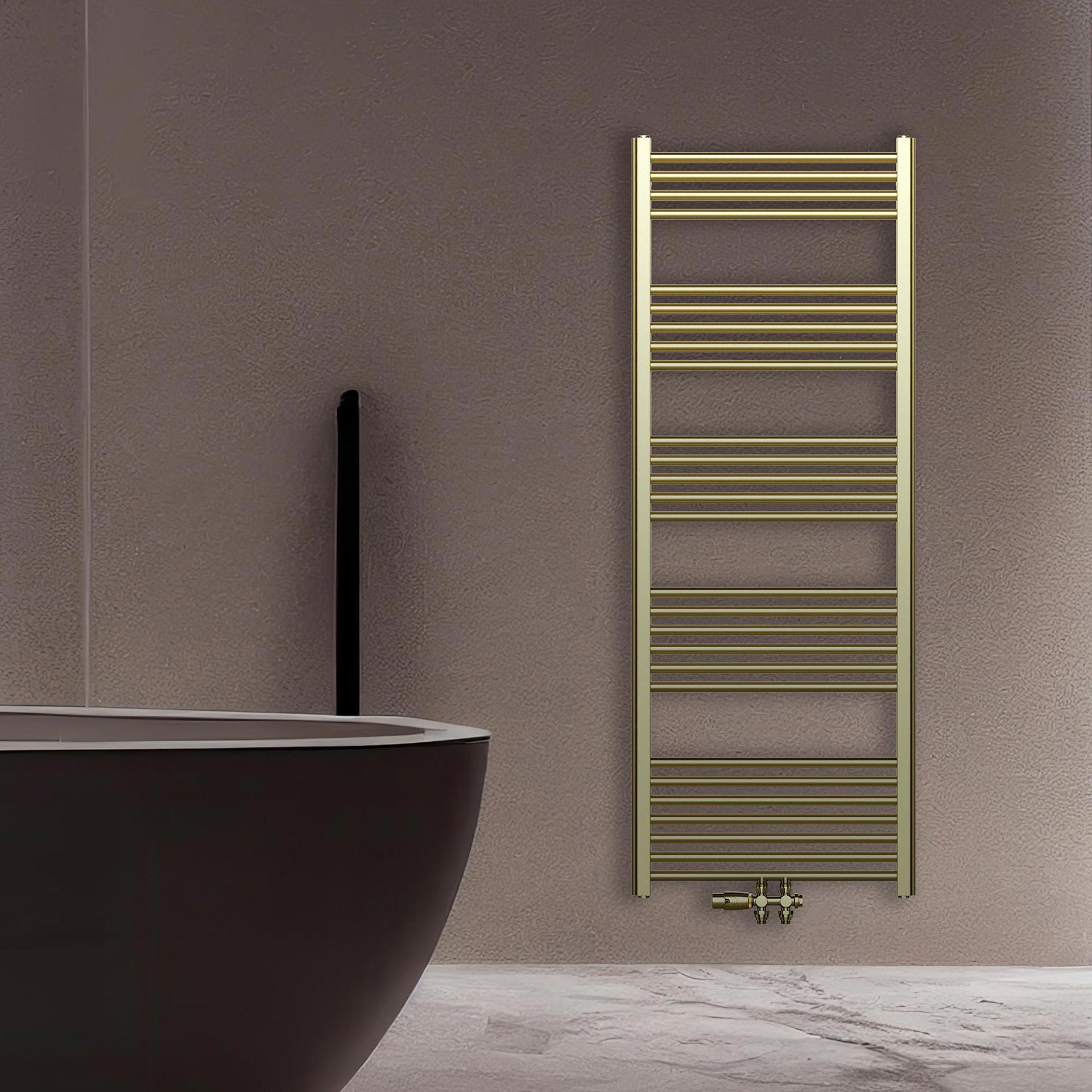 BELRAD SÈCHE-SERVIETTES - RACCORDEMENT GAUCHE-DROITE/CENTRAL - 414 WATT - 1200X600CM - OR BROSSÉ vue 2