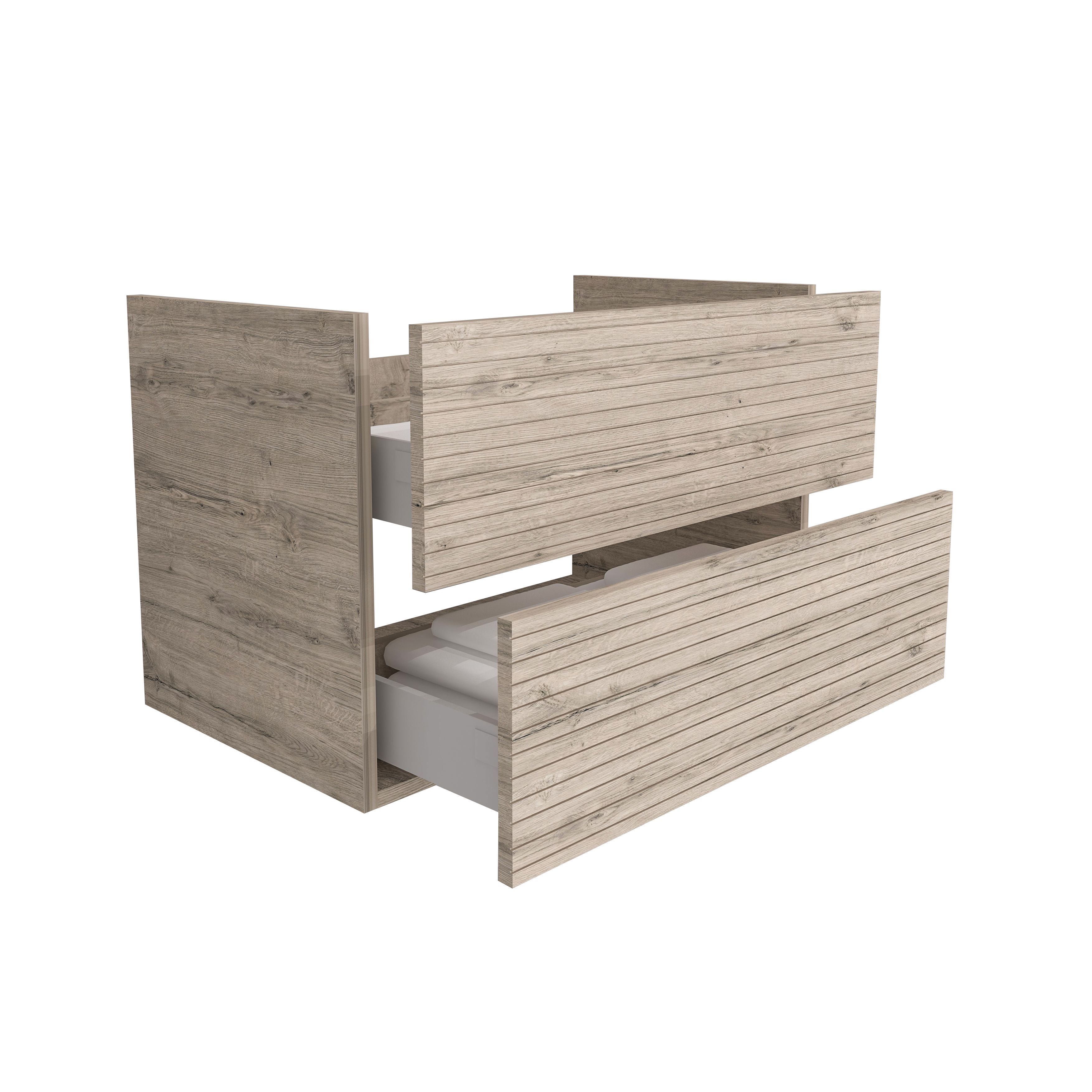 ELITE MEUBLE SOUS-PLAN AVEC RELIEF HORIZONTAL (80CM) - BOIS CLAIR vue 3