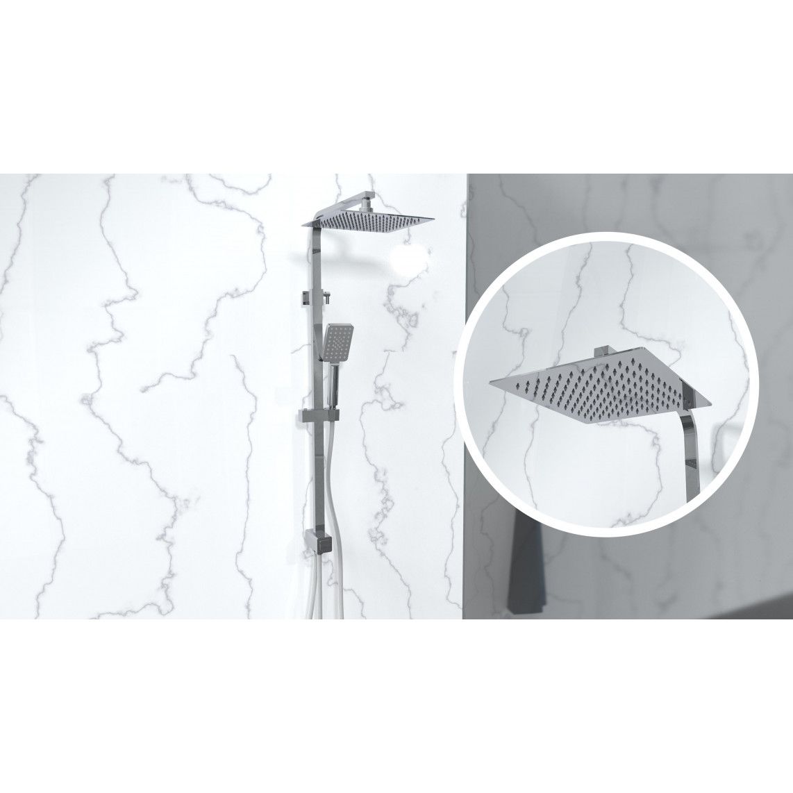 60615 SILVER RAIN Overhead shower set, chrome vue 7