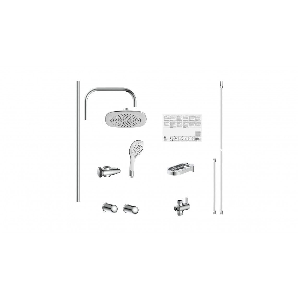 DXLD60087CS DUSCHTRAUM Overhead shower set, chrome/white vue 5