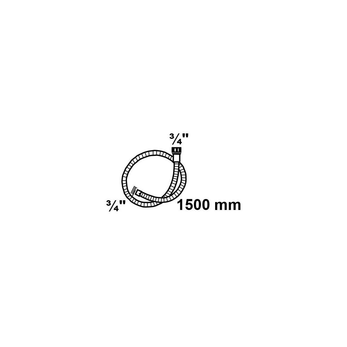 98657250 WAS toevoerslang verlengstuk, 3/4"BU x 1,5 m x 3/4"BI vue 2