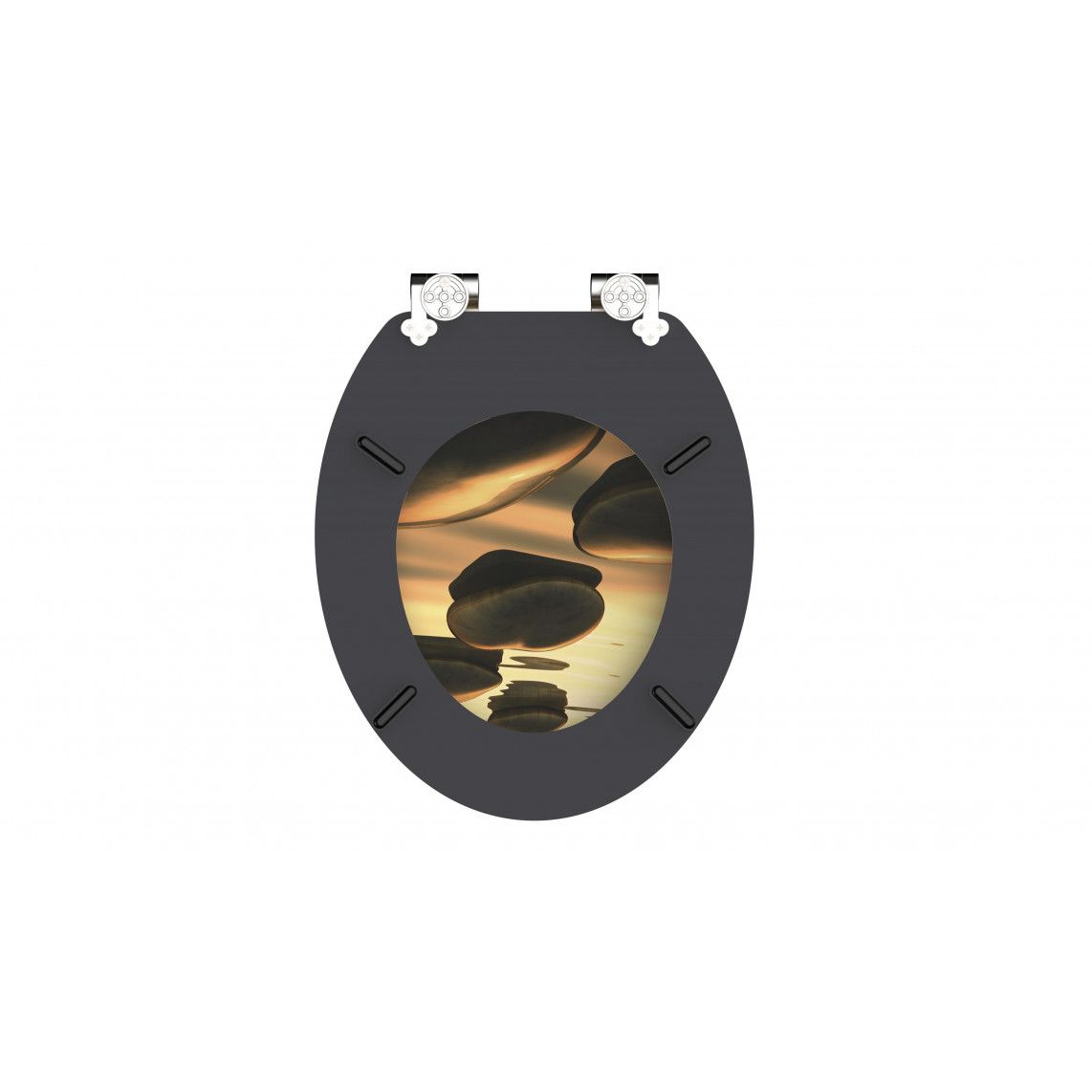 80127 MDF Toilet seat SEA STONE, with soft close vue 6