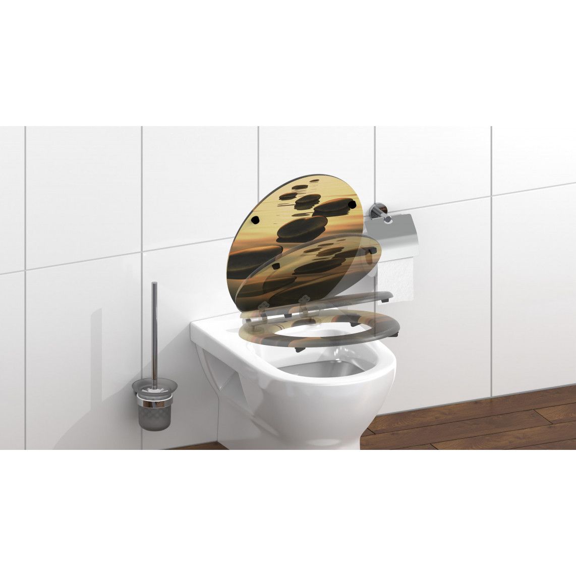 80127 MDF Toilet seat SEA STONE, with soft close vue 9