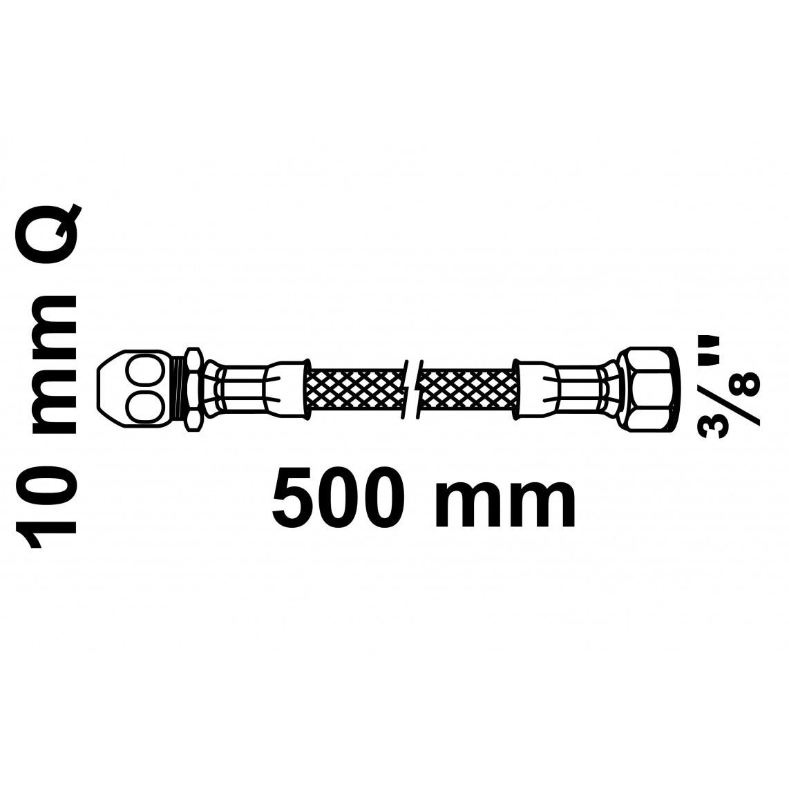 98627925 Flexaansluitslang 500 mm, 3/8"BI x 10 mmQ vue 2