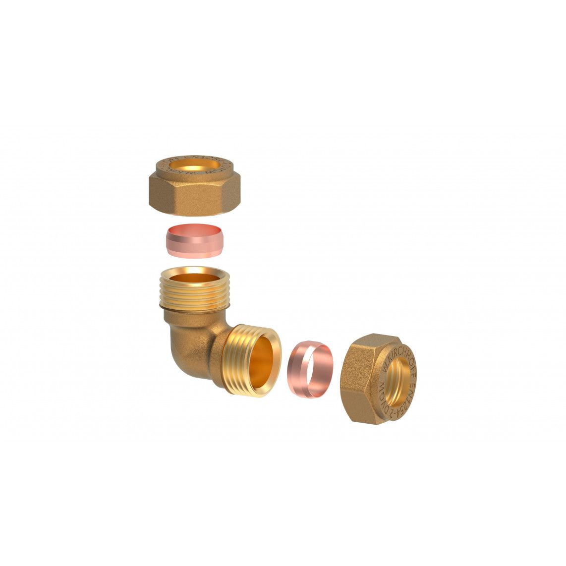 989451317 MS knie 90°, blanco, 18 mm, knelfitting voor koperen buis vue 3