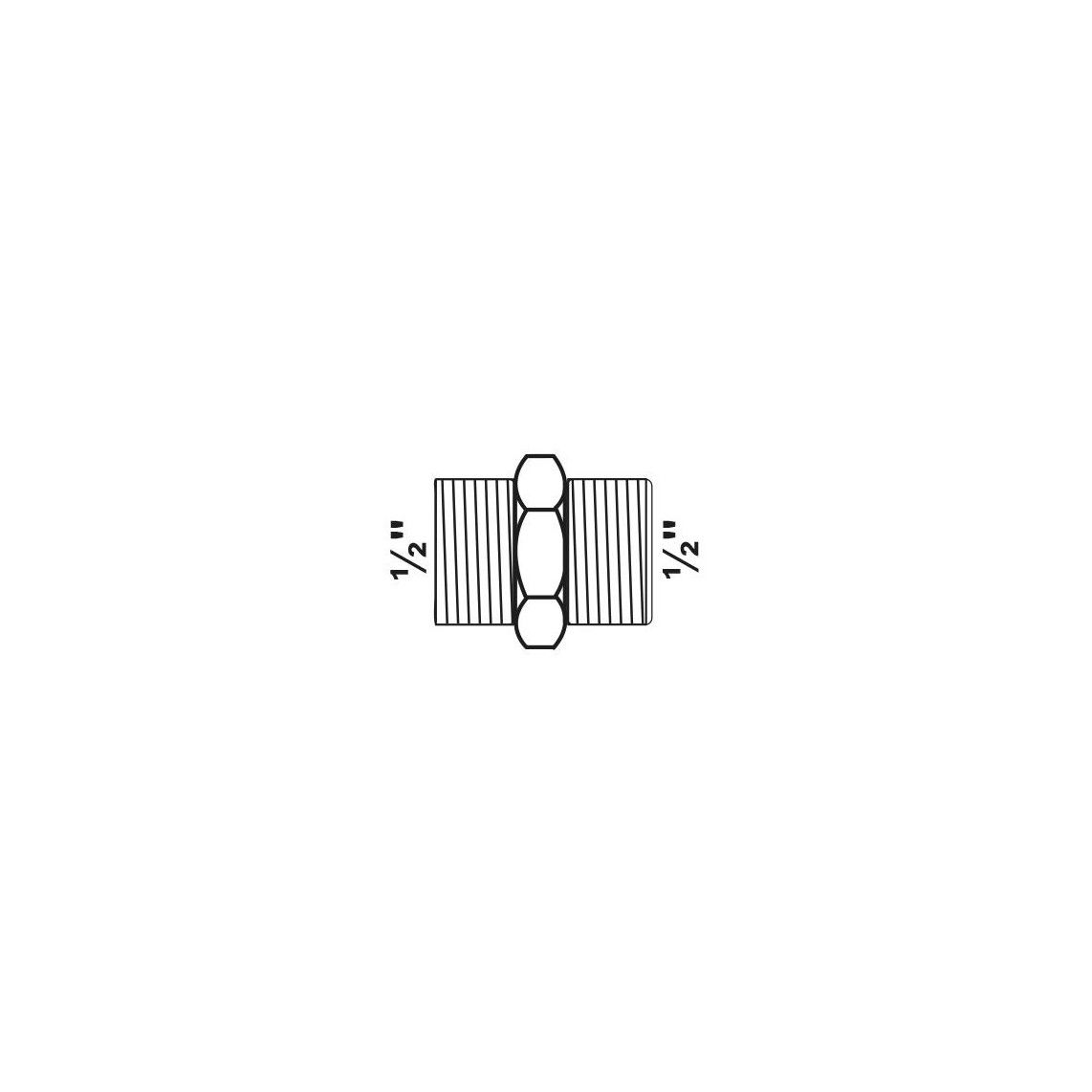 989781055 GI dubbele nippel, gegalvaniseerd, 1/2"BU, (280) vue 2