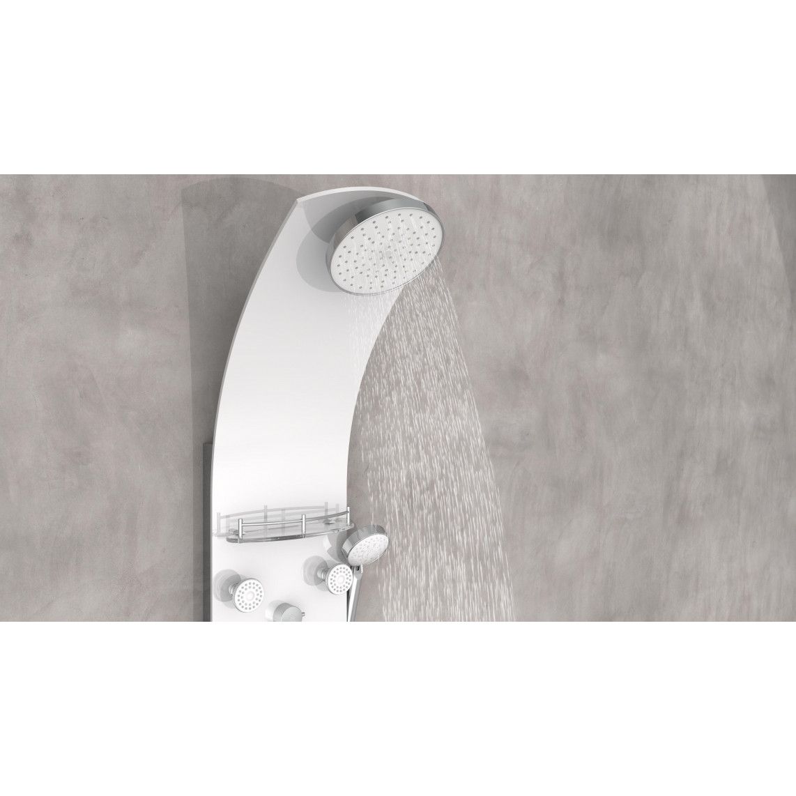 ORSP-YMSBW KARIBIK Shower panel, white vue 8