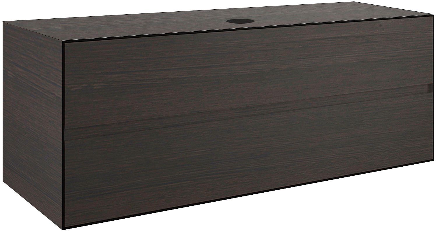 ONDERBOUW 2LADES+TABLET VOOR OPBOUWLAVABO CENTRAAL TENSO 140CM ZONDER KRAANGAT WENGE vue 1