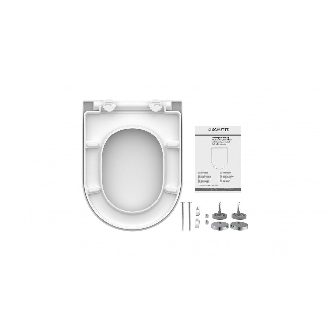 82910 Duroplast WC-zitting D-vorm WHITE, met valrem en afneembaar vue 6