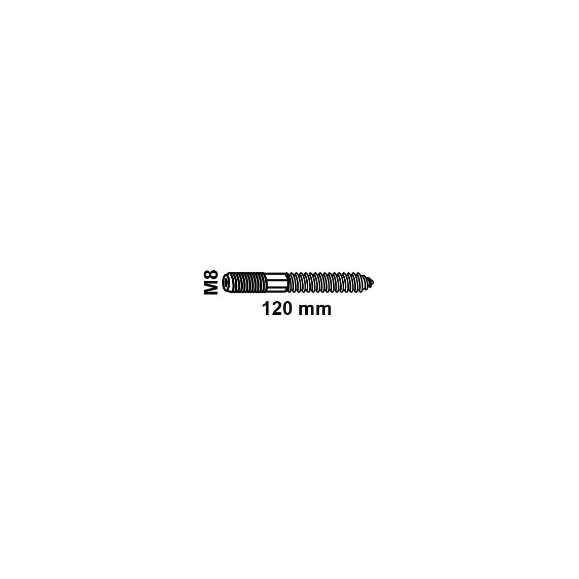 97333800 stokschroef, M8 x 120 mm vue 2
