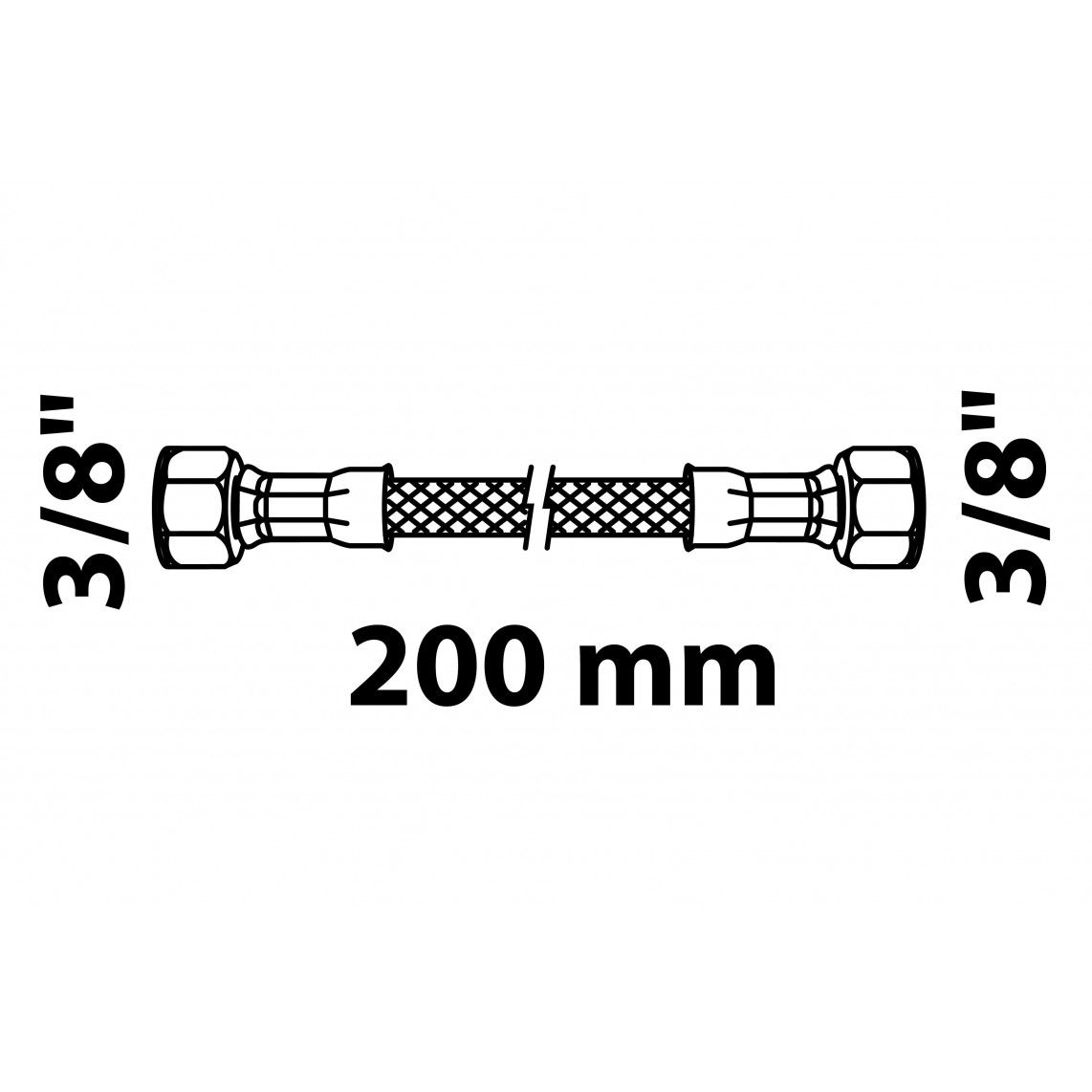 98627748 Flexible connection hose 200 mm, 3/8" female x 3/8" female vue 2