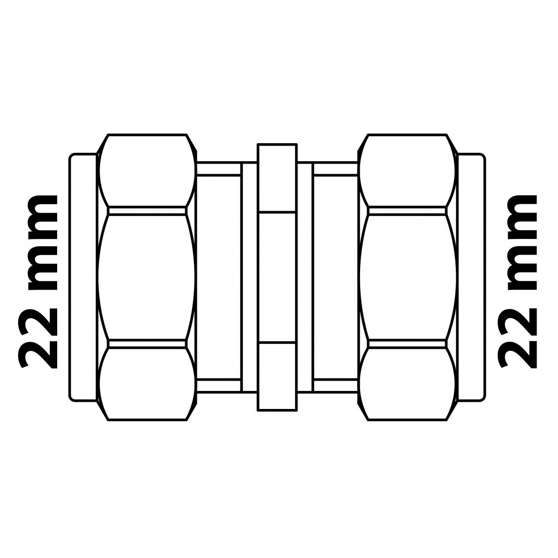 989454517 Connector piece, brass, 22 mm, clamp fitting for copper pipe vue 4
