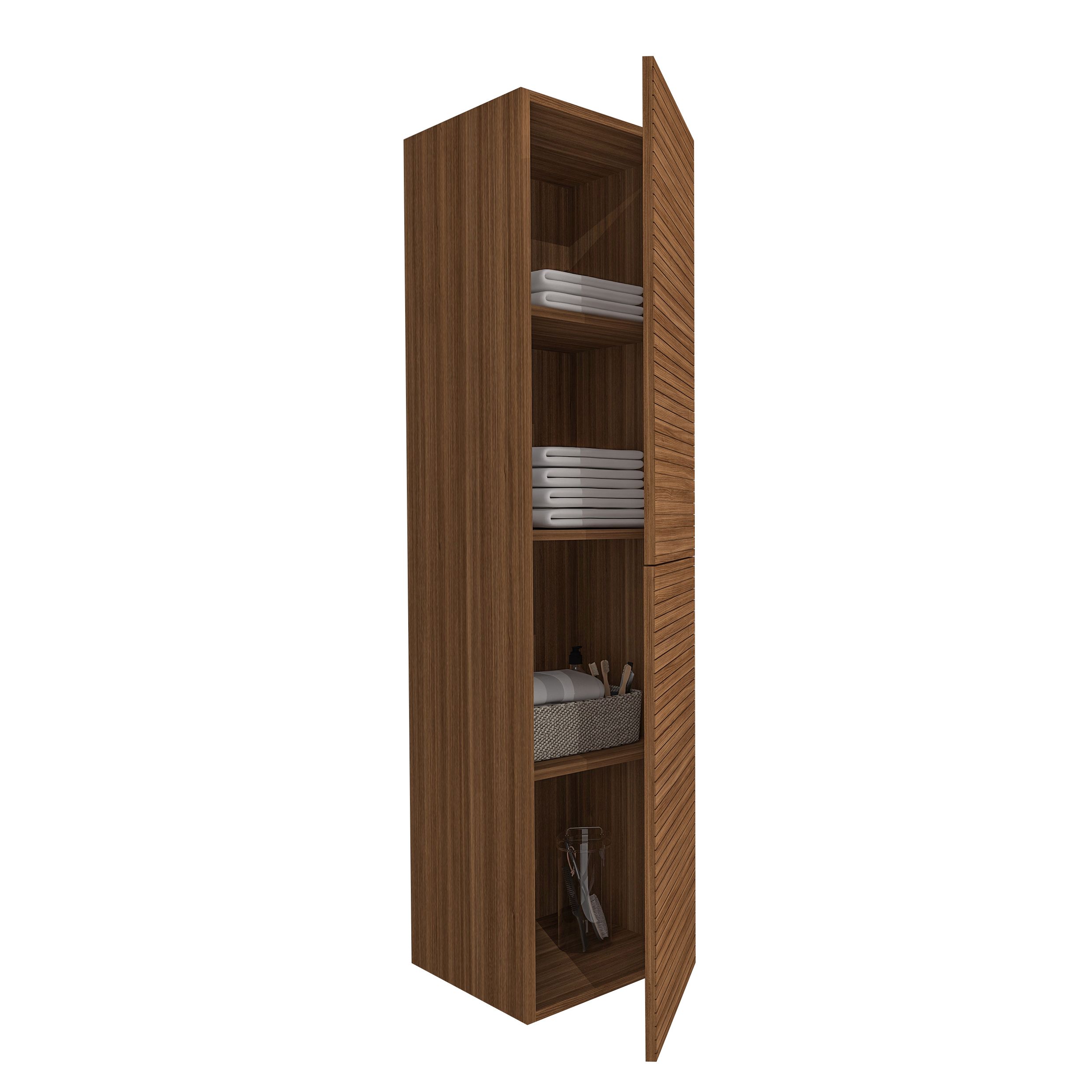 ELITE MEUBLE COLONNE AVEC RELIEF HORIZONTAL (160CM) - MARRON vue 2