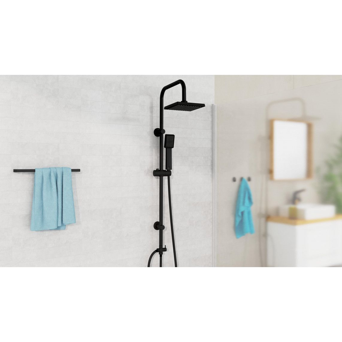 DX12004BL EASY ENERGY Regendouche set, mat zwart vue 5