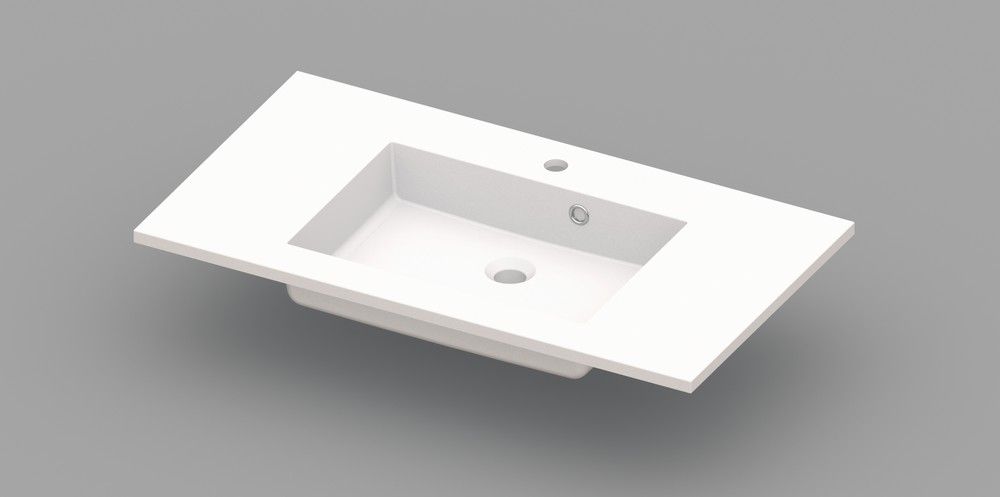 Van Marcke Coste Tablette Avec 1LAVABO 900×500×200MM Blanc Marbre Artificiel