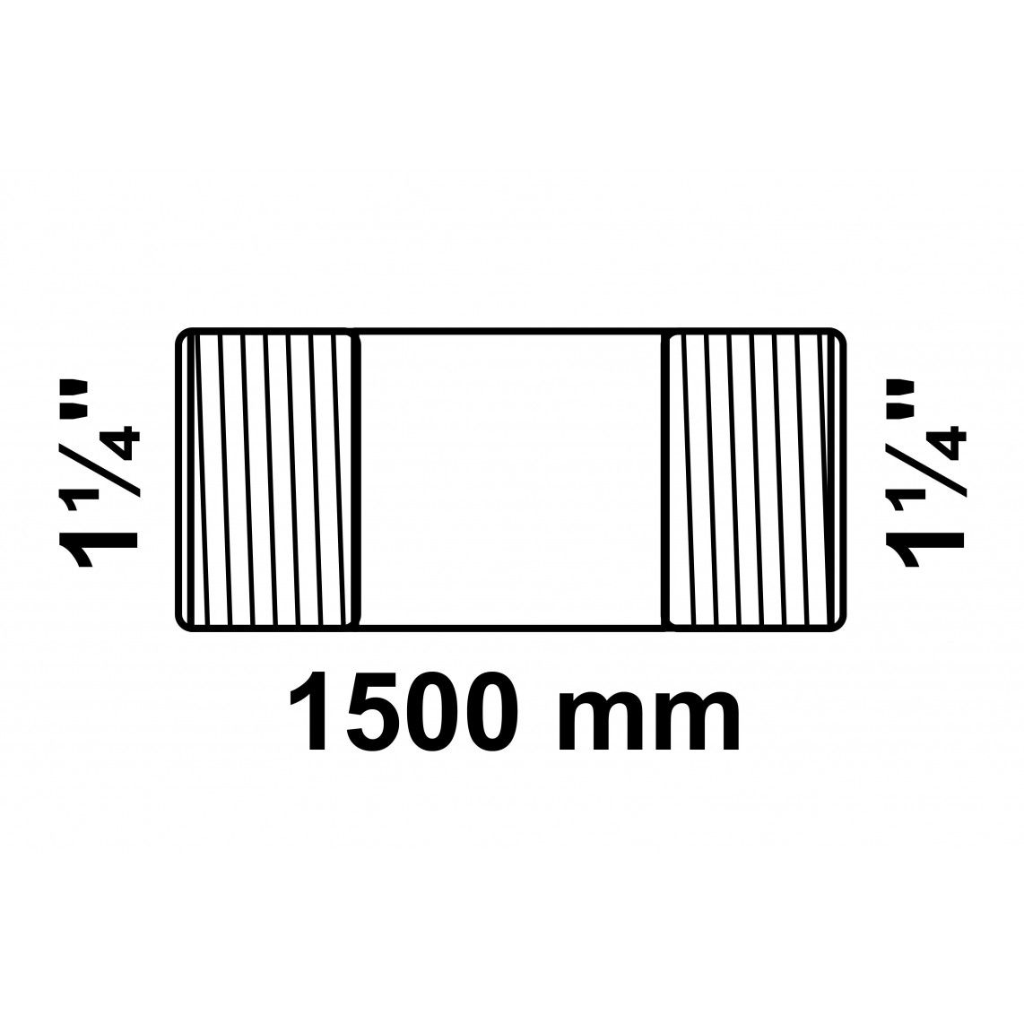 989829855 GI dubbele buisnippel, gegalvaniseerd, 1 1/4" x 1500 mm, (23) vue 2
