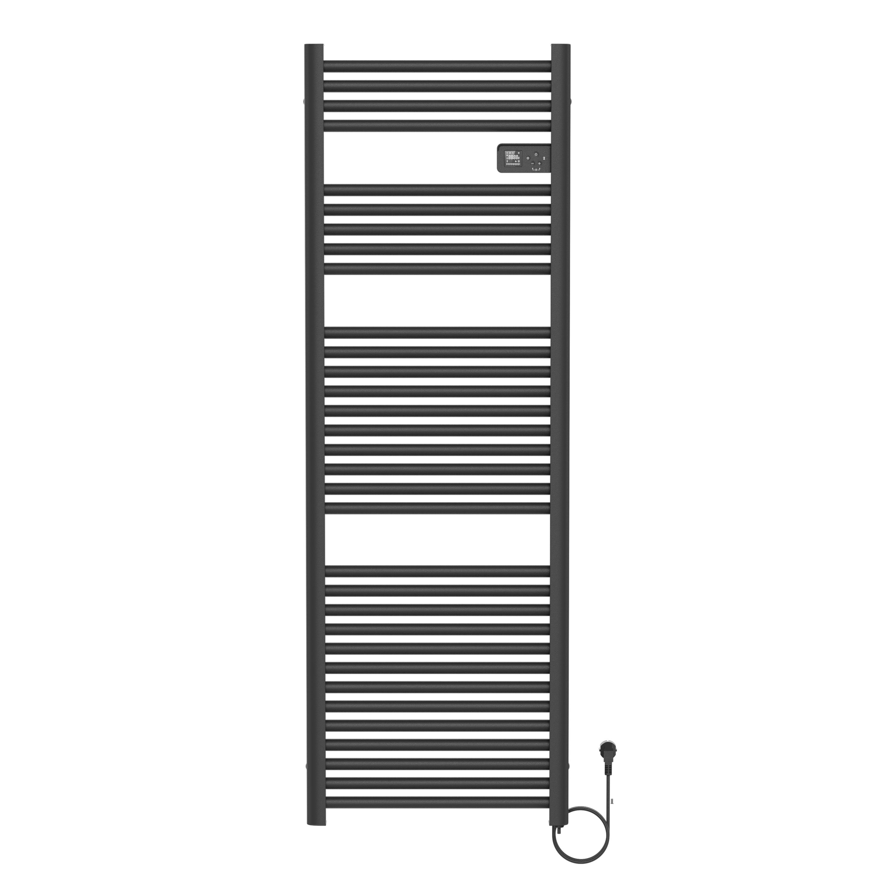 BELRAD ELEKTRISCHE HANDDOEKDROGER - MET DIGITALE PROGRAMEERBARE THERMOSTAAT - SMART WIFI - 850W - 1600X540X133 MM - MAT ZWART vue 2