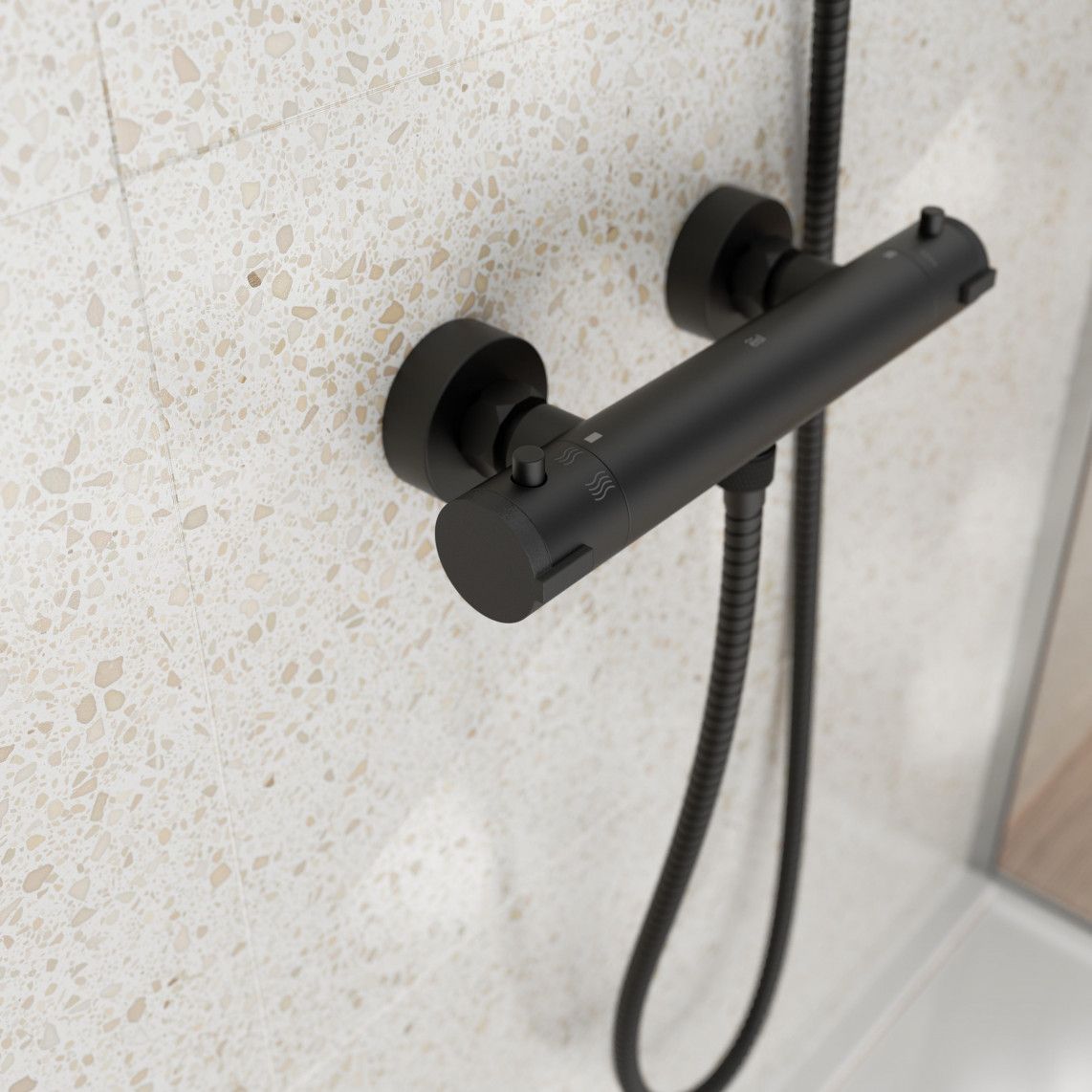 CLT168ACRBL CLAUDIO Thermostatische douchekraan, mat zwart vue 9