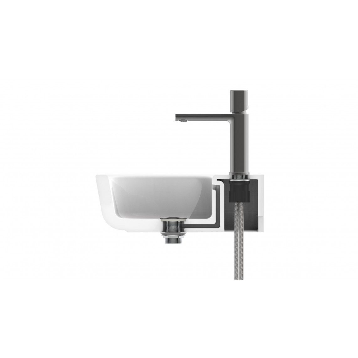 33612 NEW YORK Wash basin mixer, graphite matt vue 5