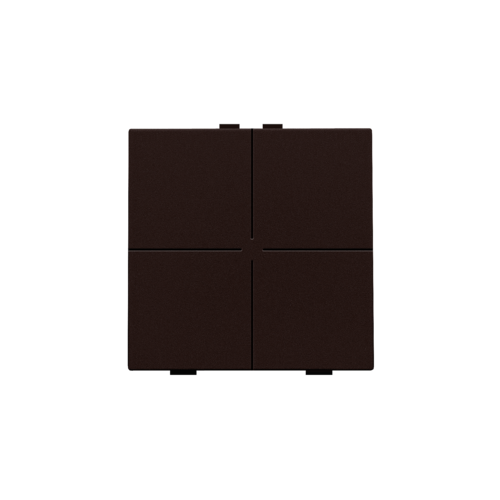 Bouton-poussoir quadruple pour Niko Home Control, couleur dark brown coated