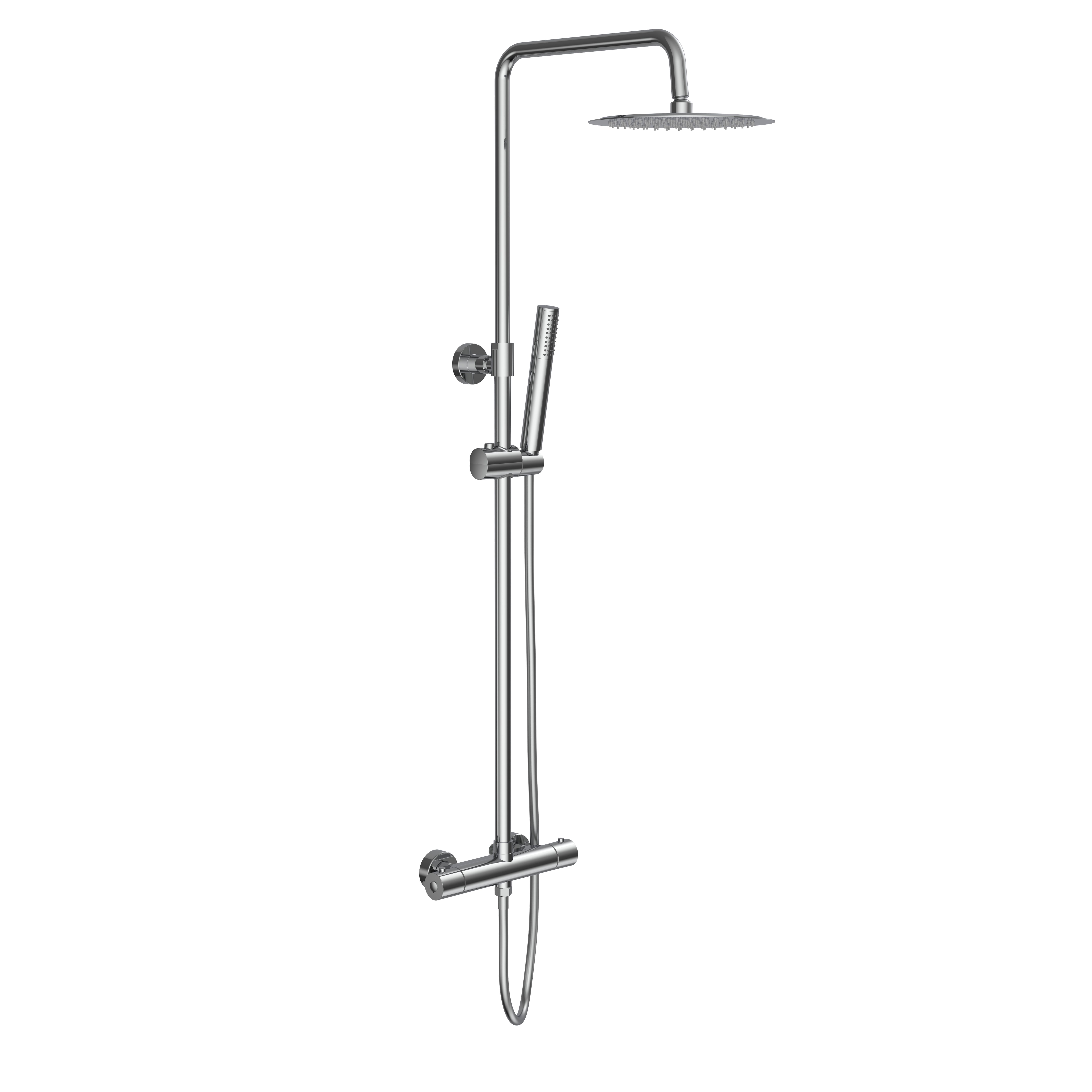 ALONI OPTIMA RONDO SET DE DOUCHE À JETS DE PLUIE – THERMOSTATIQUE – MONTAGE APPARENT – COOL TOUCH - BELGAQUA – CHROME vue 2
