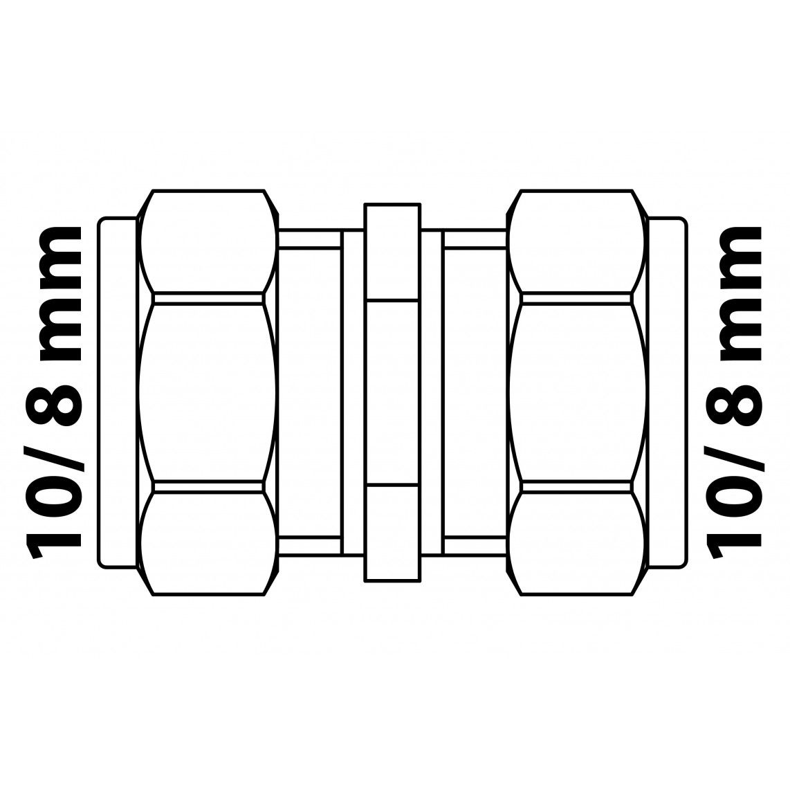 989454117 Connector piece, brass, 10 mm / incl. 2x reducer set 8 mm, clamp fitting for copper pipe vue 4