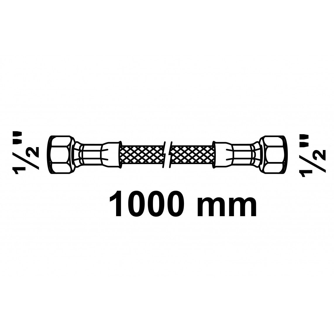 98628525 Flexible connection hose 1000 mm, 1/2" female x 1/2" female vue 2