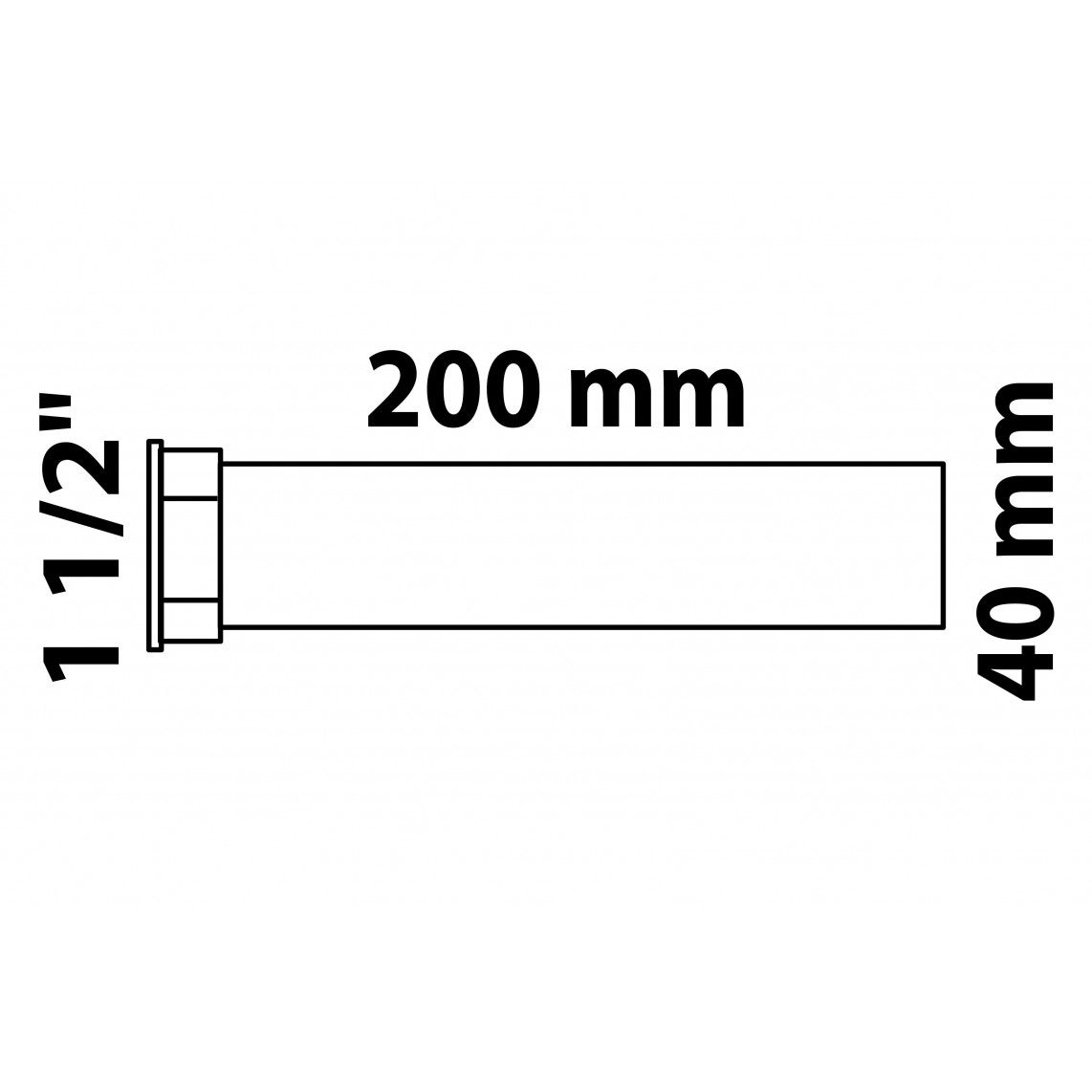 98837248 Immersion tube, plastic, white, 1 1/2" female x 200 mm, for DN 40 mm trap vue 2
