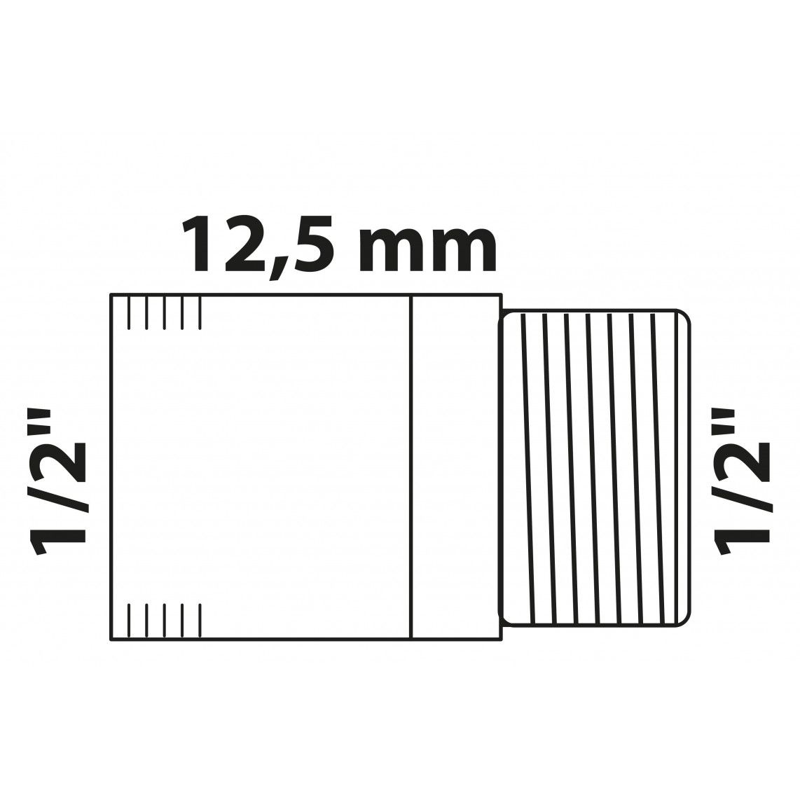 988942213 Tap extension, red brass, 1/2" x 12,5 mm vue 2