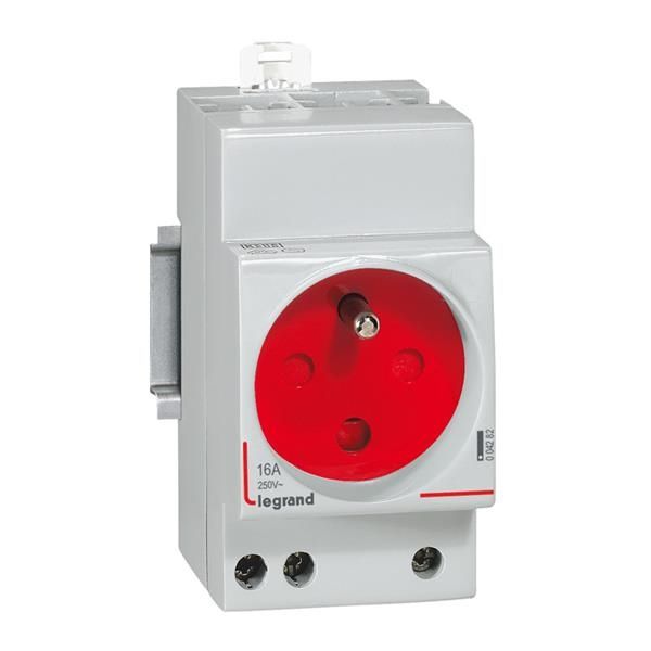 Prise de courant - 10 / 16A 250V - 2 pôles + T détrompeur - 2.5 modules