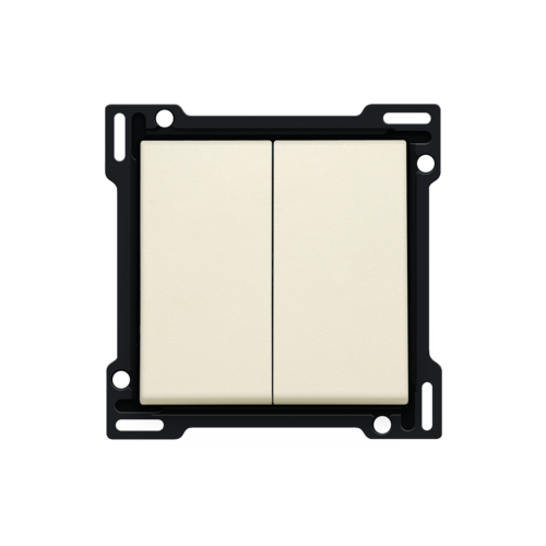 Set de finition pour interrupteur double allumage, interrupteur va-et-vient + bouton-poussoir N.O., interrupteur va-et-vient double ou bouton-poussoir double N.O. ou N.F., couleur cream