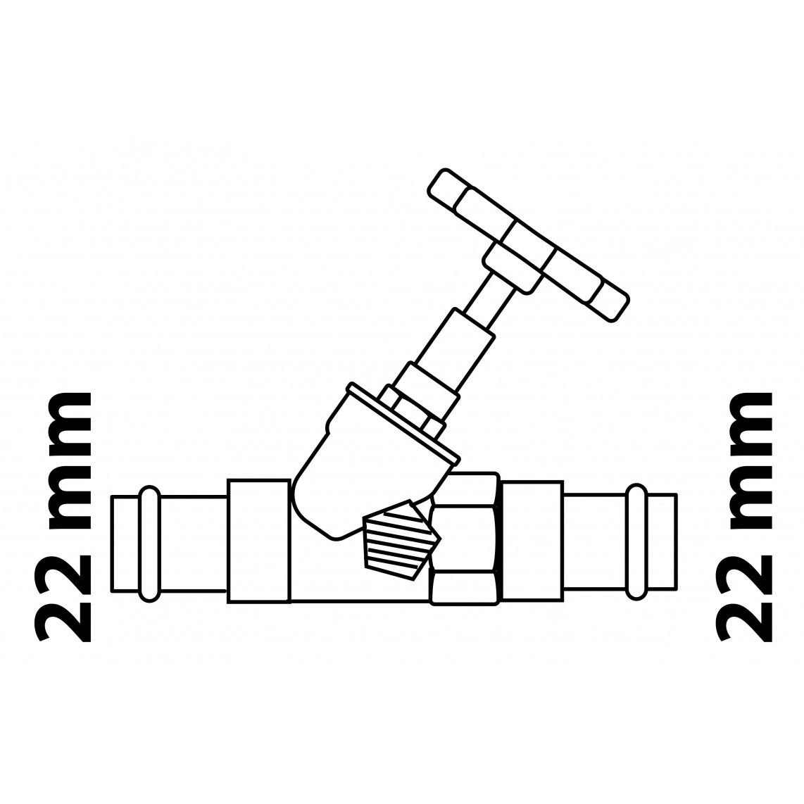 988619355 Y-type-valve, 22 mm, with drainage, (V-press) vue 4
