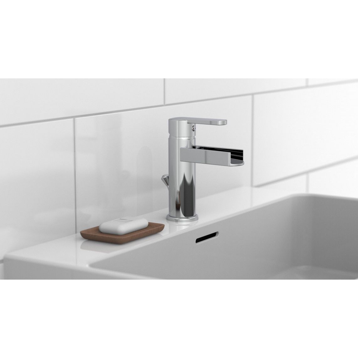 26110 NIAGARA Wash basin mixer, chrome, with waterfall spout vue 5